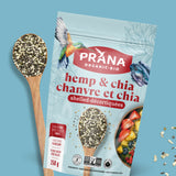 Graines de chanvre décortiquées et chia noir entier biologiques