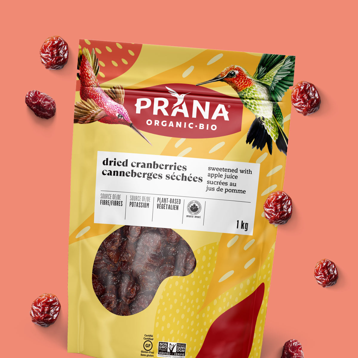 Canneberges séchées biologiques - Sucrées au jus de pomme – Prana Foods