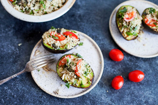 BBQ Stuffed Avocado with Herbed Quinoa and Seeds - Main Course Recipe