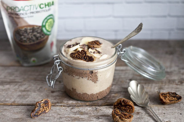 Chocolatey ProactiveChia Parfait with Cacao Figs and Banana - Breakfast Recipe