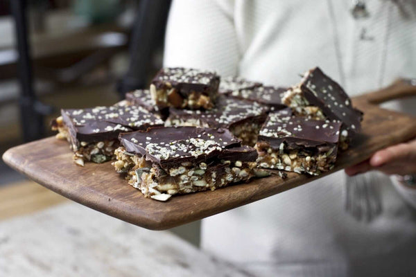 Crunchy and Nutty Chocolate Almond Butter Bars