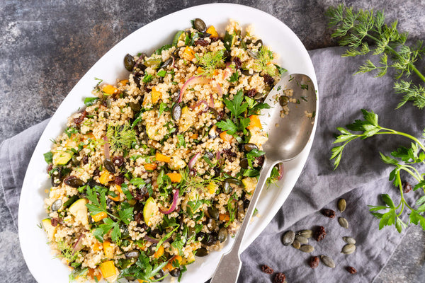 Middle Eastern Inspired Quinoa and Roasted Veggie Salad - Salad Recipe