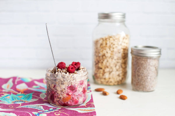 Raspberry Overnight Oats with Almonds and Coconut - Breakfast Recipe