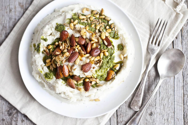 Rustic Mashed Potatoes with Pesto and Grilled Nuts - Appetizer Recipe