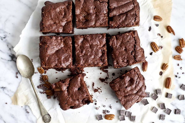Vegan, Gluten-Free Brownies with Pecans and Cacao Nibs - Dessert Recipe