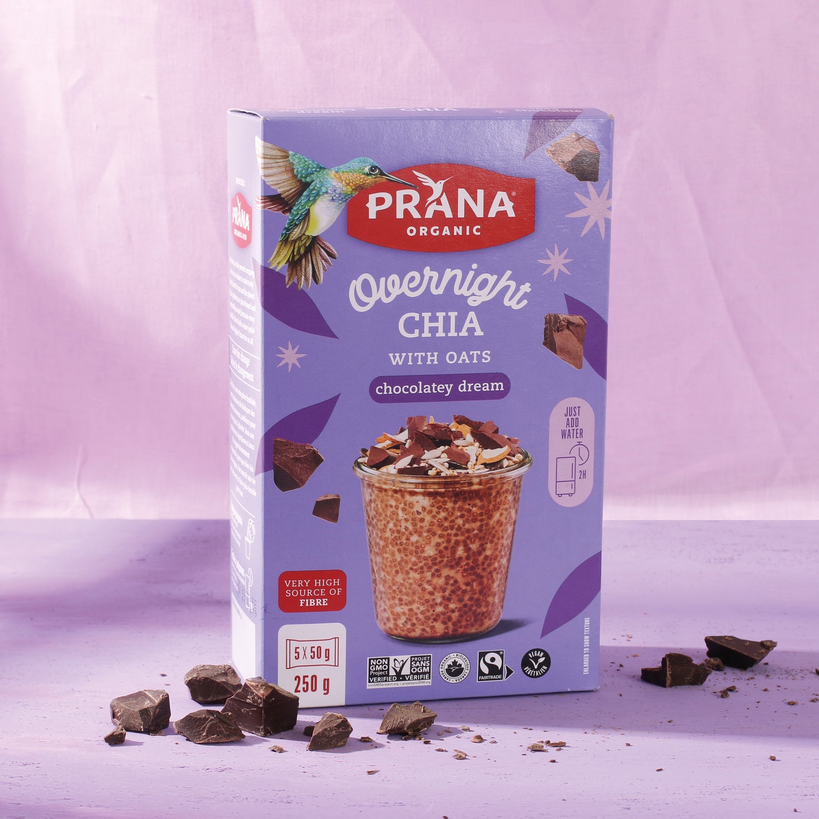 ディアナージュEXTRA NIGHT PACK 80g　5個 Overnight Chia - Oat & chia mix – Chocolatey dream – Prana Foods