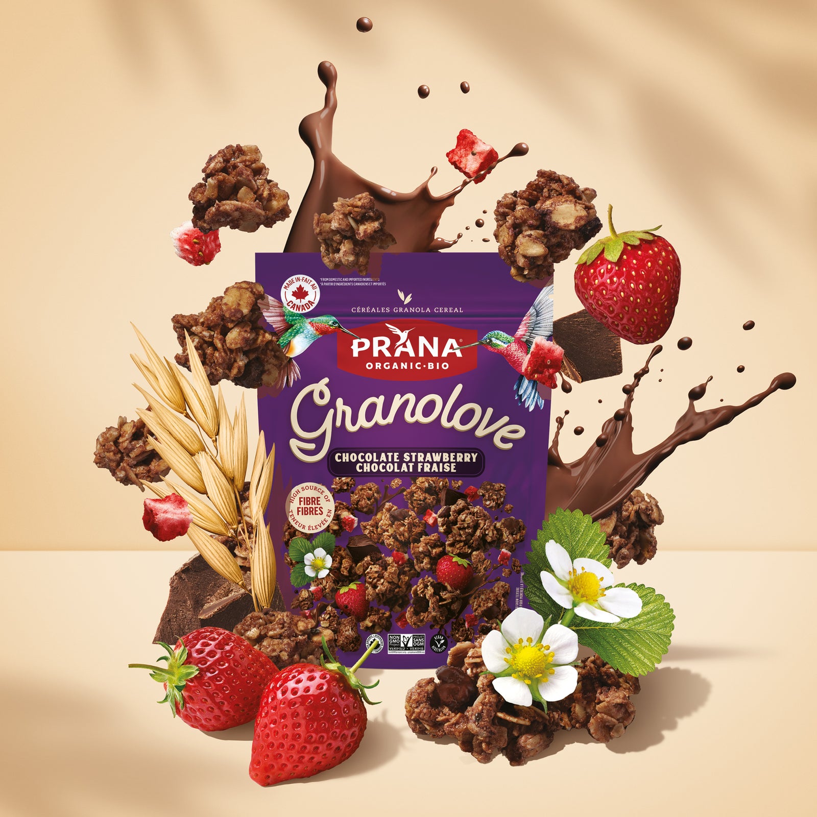 GRANOLOVE GOURMET – Choco-Strawberry Crunch Granola – Prana Foods
