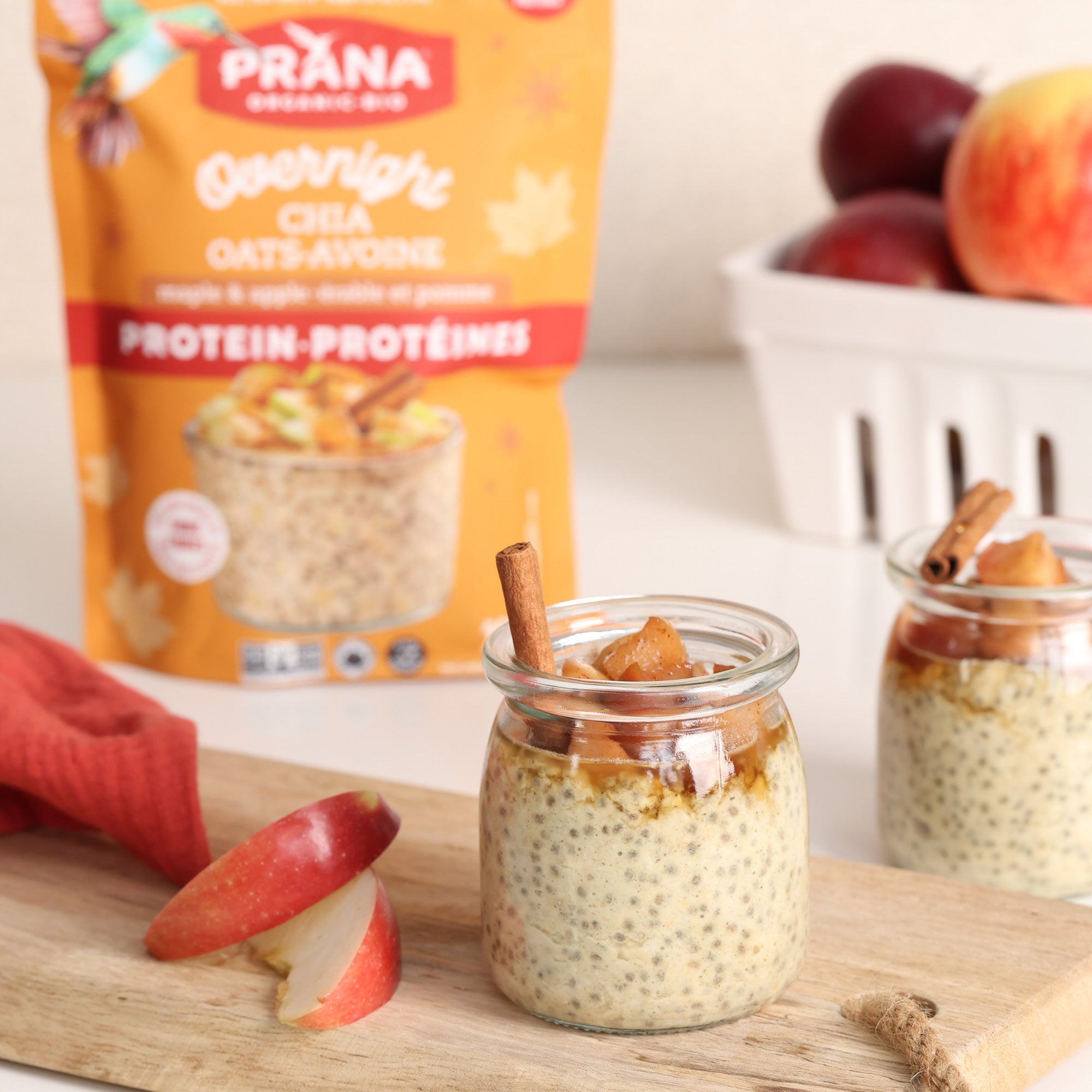 Organic Overnight Chia Oats with Protein – Maple & Apple – Prana Foods