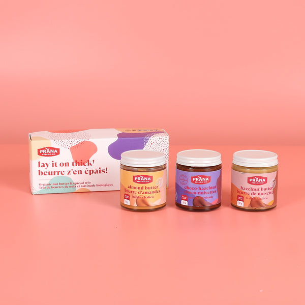 Organic nut butter and spread trio