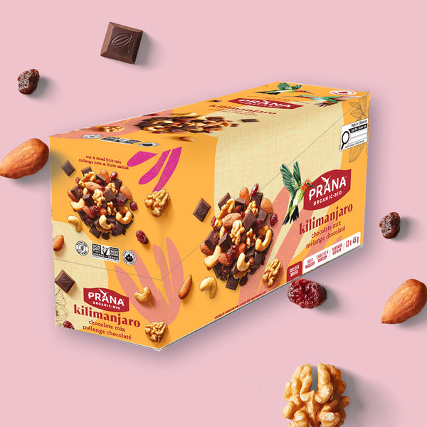 KILIMANJARO Snacks Packs - Deluxe Organic Chocolate Mix | 45g x 12
