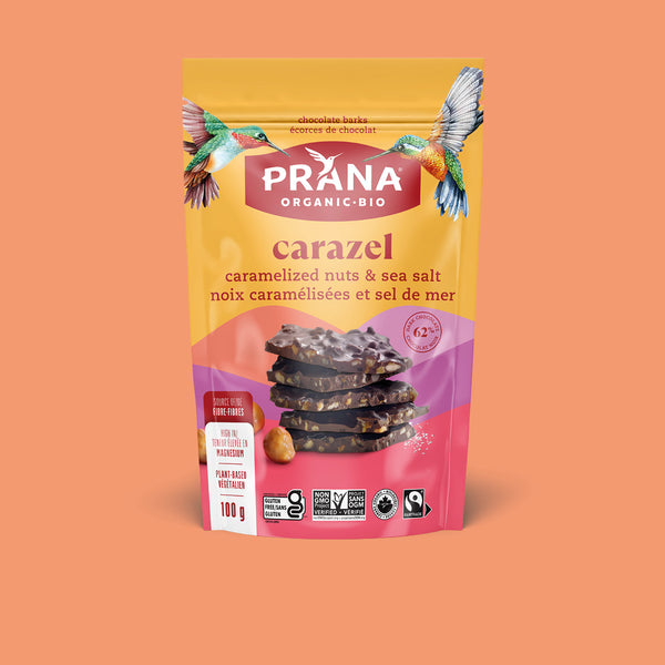 CARAZEL - Organic 62% Chocolate Bark Caramelized Nuts